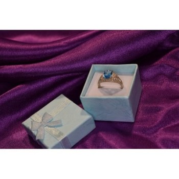 925 Sterling Silver Blue Topaz Openwork Ring Size 6.5