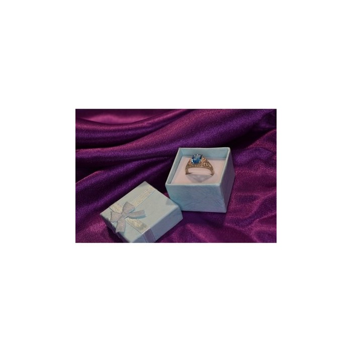 925 Sterling Silver Blue Topaz Openwork Ring Size 6.5