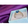 925 Sterling Silver Blue Topaz Openwork Ring Size 6.5