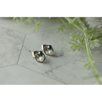 10K WHITE GOLD PEARLS EARRINGS  ITALY