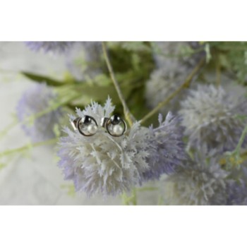 10K WHITE GOLD PEARLS EARRINGS  ITALY