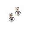 10K WHITE GOLD PEARLS EARRINGS  ITALY