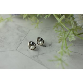 10K WHITE GOLD PEARLS EARRINGS  ITALY