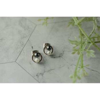 10K WHITE GOLD PEARLS EARRINGS  ITALY