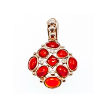 925 Sterling Silver Carnelian Pendant