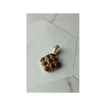 925 Sterling Silver Carnelian Pendant