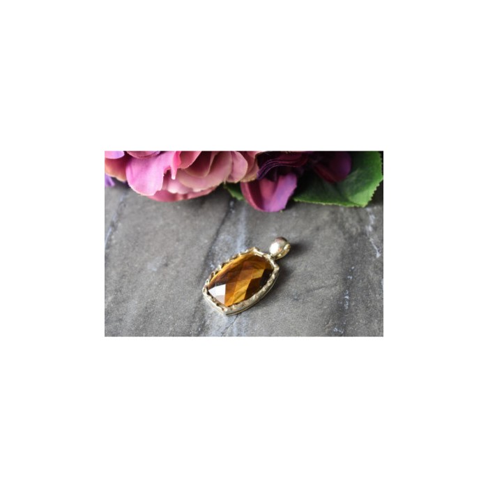 925 STERLING SILVER TIGER'S EYE PENDANT