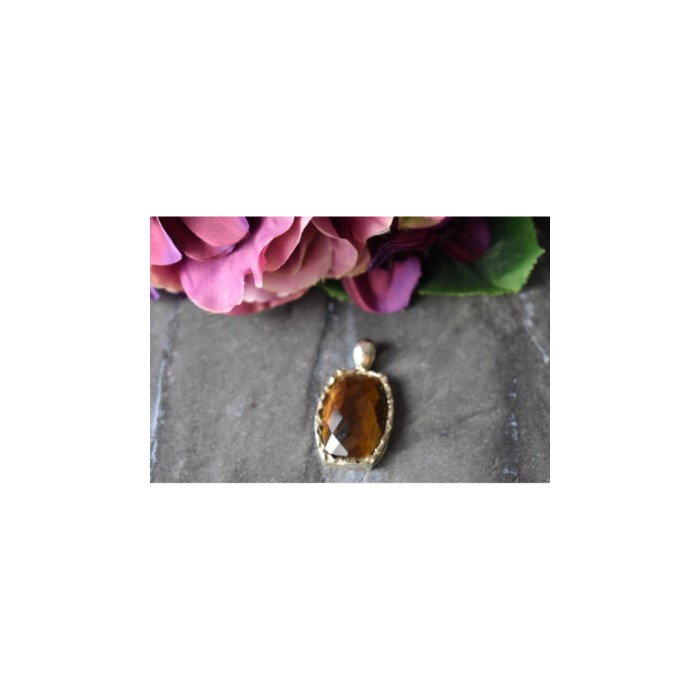 925 STERLING SILVER TIGER'S EYE PENDANT