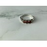 925 Sterling Silver Spessartine & CZ Ring Size 8