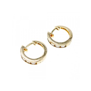 925 Sterling Silver Gold Plated CZ Earrings