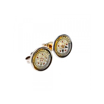 Vintage 925 Sterling Silver Engraving Stud Earrings