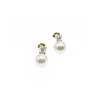925 Sterling Silver Pearl & CZ Stud Earrings