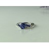 10K WHITE GOLD IOLITE & DIAMONDS RING SIZE 6.5