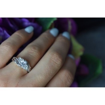 925 Sterling Silver White Topaz Ring Size 6.5