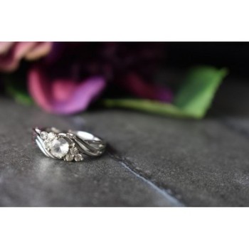 925 Sterling Silver White Topaz Ring Size 6.5