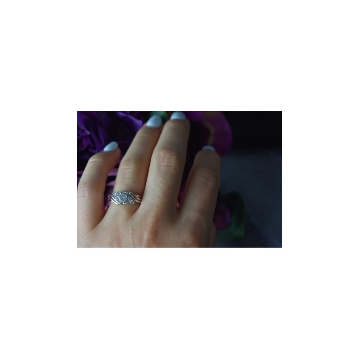 925 Sterling Silver White Topaz Ring Size 6.5