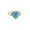 10K YELLOW GOLD TOPAZ & DIAMONDS RING SIZE 7