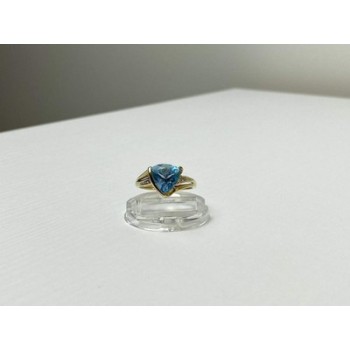 10K YELLOW GOLD TOPAZ & DIAMONDS RING SIZE 7