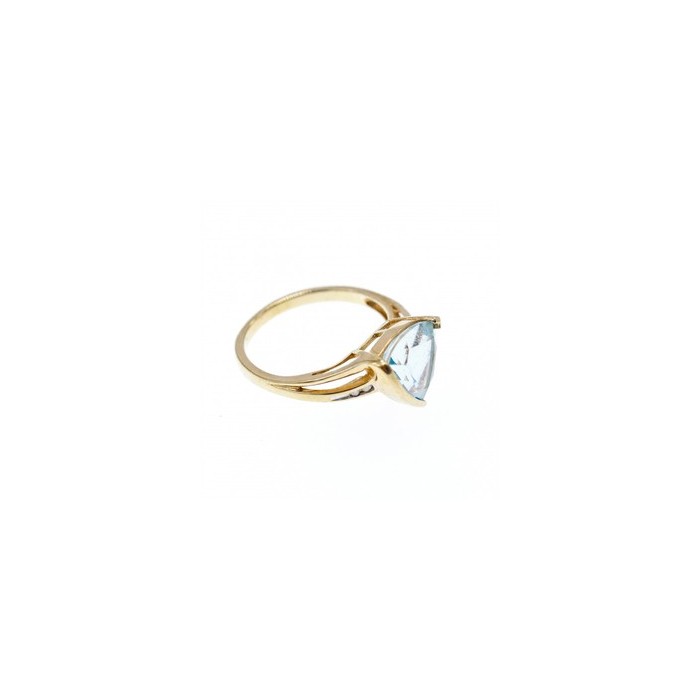 10K YELLOW GOLD TOPAZ & DIAMONDS RING SIZE 7