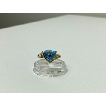 10K YELLOW GOLD TOPAZ & DIAMONDS RING SIZE 7