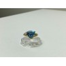 10K YELLOW GOLD TOPAZ & DIAMONDS RING SIZE 7