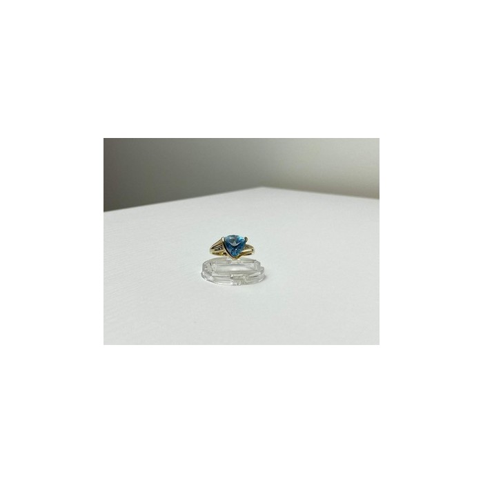 10K YELLOW GOLD TOPAZ & DIAMONDS RING SIZE 7