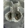 925 Sterling Silver With Gold Plated Part Earrings Length 1 Inch