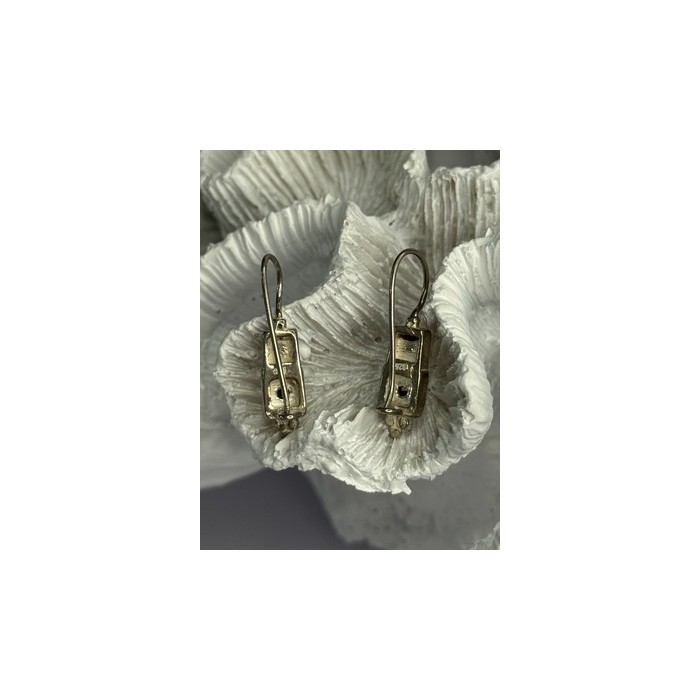 925 Sterling Silver With Gold Plated Part Earrings Length 1 Inch