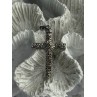 925 Sterling Silver Diamond Cross Length 1.50 Inch