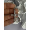 925 Sterling Silver Diamond Cross Length 1.50 Inch