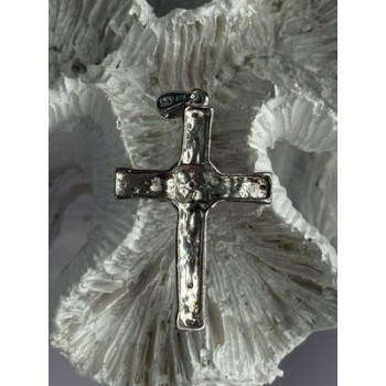 925 Sterling Silver Diamond Cross Length 1.50 Inch