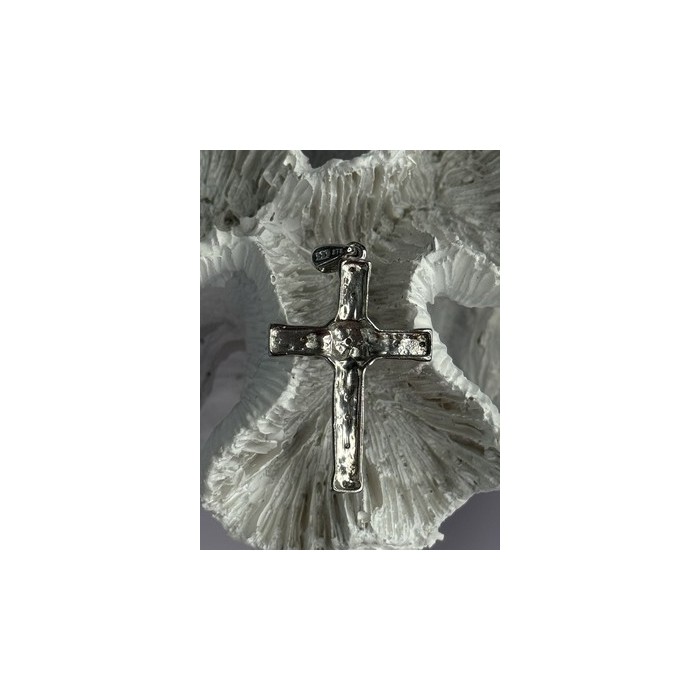 925 Sterling Silver Diamond Cross Length 1.50 Inch
