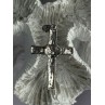 925 Sterling Silver Diamond Cross Length 1.50 Inch