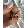 925 Sterling Silver Garnet Pyrope Earrings Length 1.15 Inch