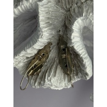 925 Sterling Silver Garnet Pyrope Earrings Length 1.15 Inch