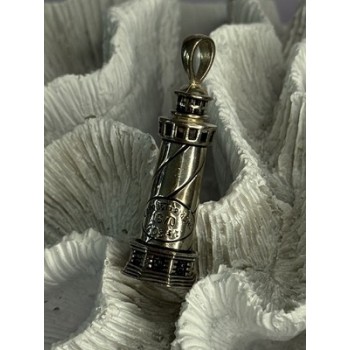 925 Sterling Silver Cape Hatteras Outer Banks Lighthouse Pendant Length 1.87 Inc