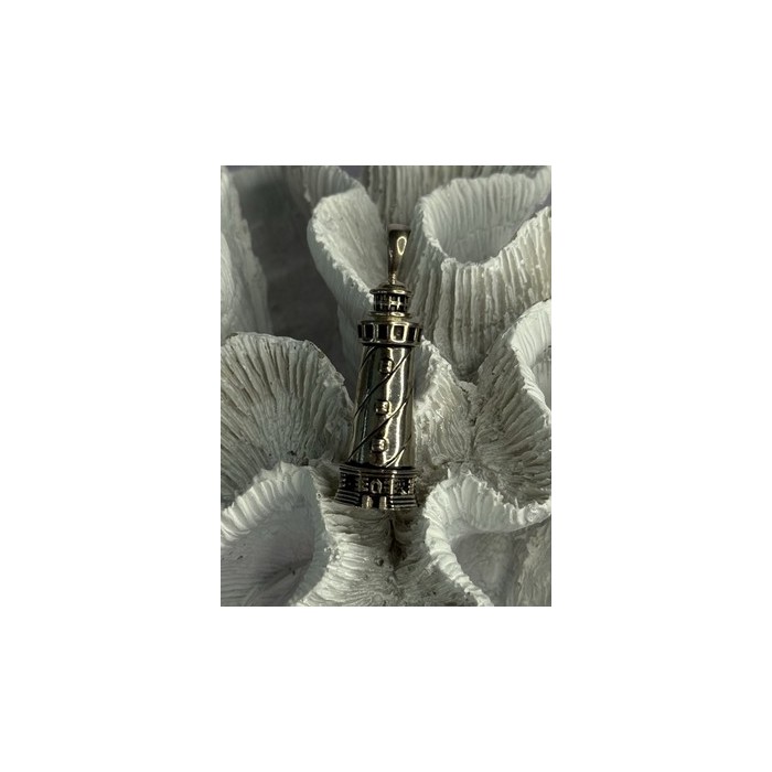 925 Sterling Silver Cape Hatteras Outer Banks Lighthouse Pendant Length 1.87 Inc