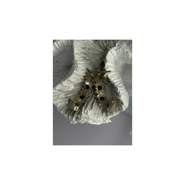 925 Sterling Silver Amethyst & Marcasite Earrings Length 0.80 Inch