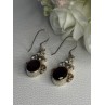 925 Sterling Silver Garnet & CZ Earrings Length 1.70 Inch