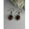 Vintage 925 Sterling Silver Amber Earrings Length 1.40 Inch