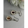 Vintage 925 Sterling Silver Amber Earrings Length 1.40 Inch