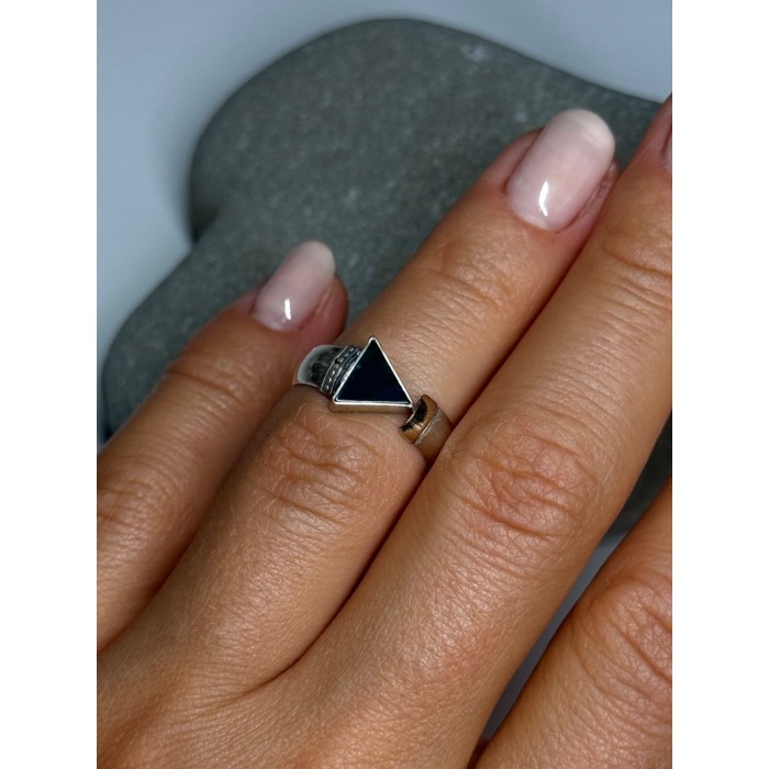 925 Sterling Silver & 10k Yellow Gold Onyx Ring Size 6