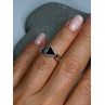 925 Sterling Silver & 10k Yellow Gold Onyx Ring Size 6