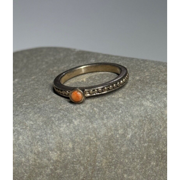 925 Sterling Silver Agate Ring Size 6