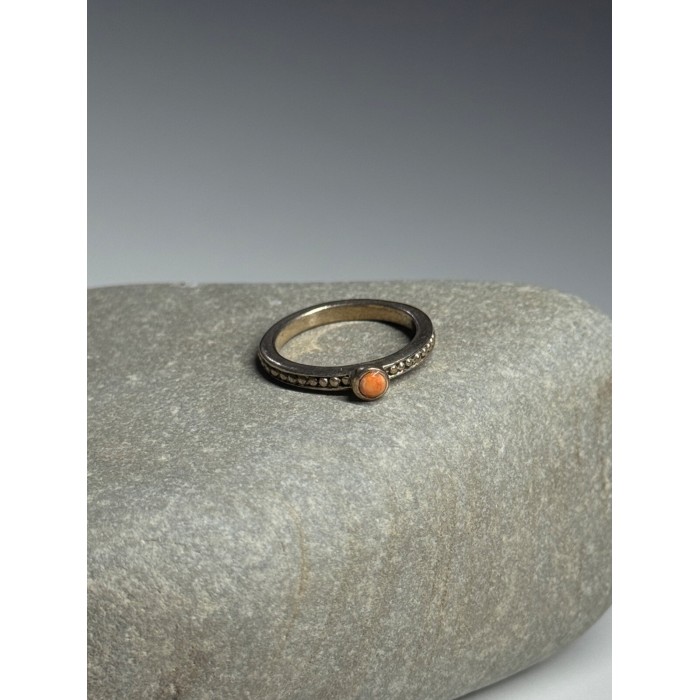 925 Sterling Silver Agate Ring Size 6