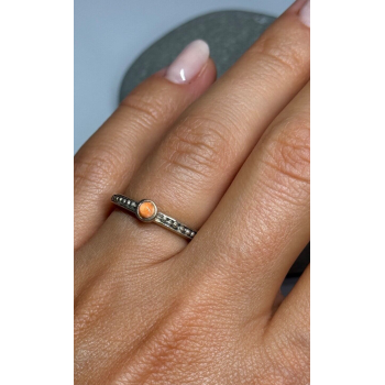 925 Sterling Silver Agate Ring Size 6