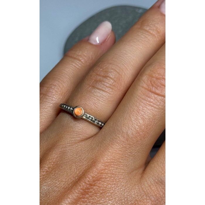 925 Sterling Silver Agate Ring Size 6