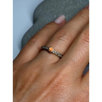 925 Sterling Silver Agate Ring Size 6