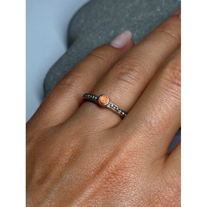 925 Sterling Silver Agate Ring Size 6