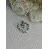 925 Sterling Silver Topaz & Beryl Heart Pendant Length 0.80 Inch
